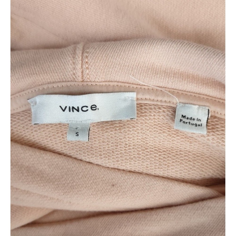 Vince Crossover Collar Hooded Sweatshirt Peach Hoodie Womens Small Activewear - Picture 3 of 7